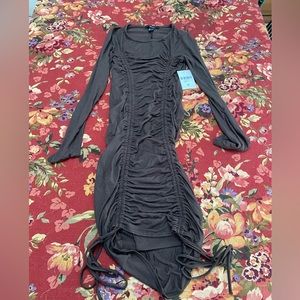 forever 21 dark brown knit dress womens size medium long sleeve NWT